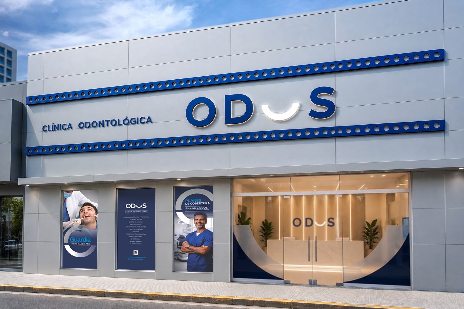 Fachada de la Sede Central ODUS Clínica Odontológica · Lavalle 668, Quilmes